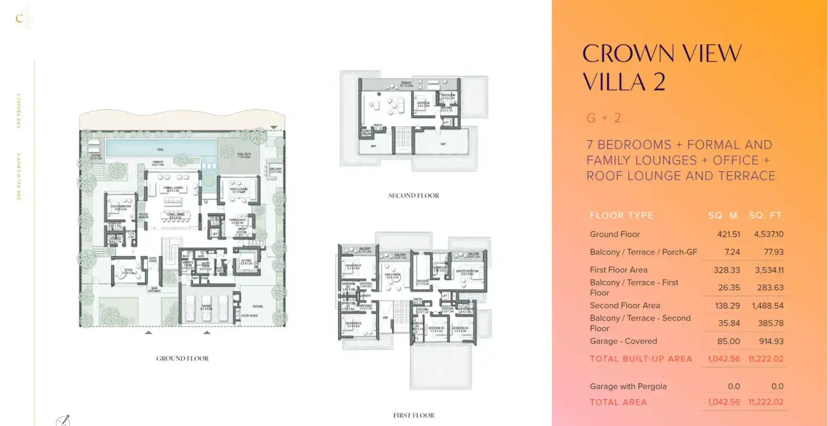 The Palm Crown 7 Bedroom Villas 2 Floor Plan