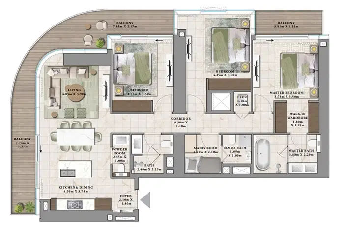 3 Bedroom Apartment-B