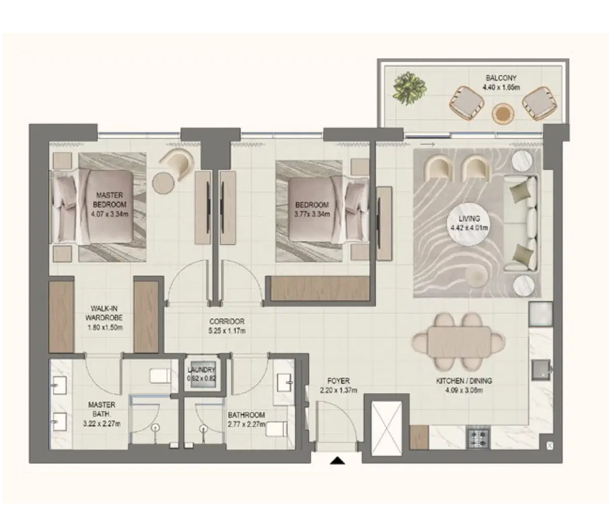 Emaar Golf Fields Emaar Golf Fields 2 BR Apartment Floor Plan 1,178 to 1,401 Sq. Ft.