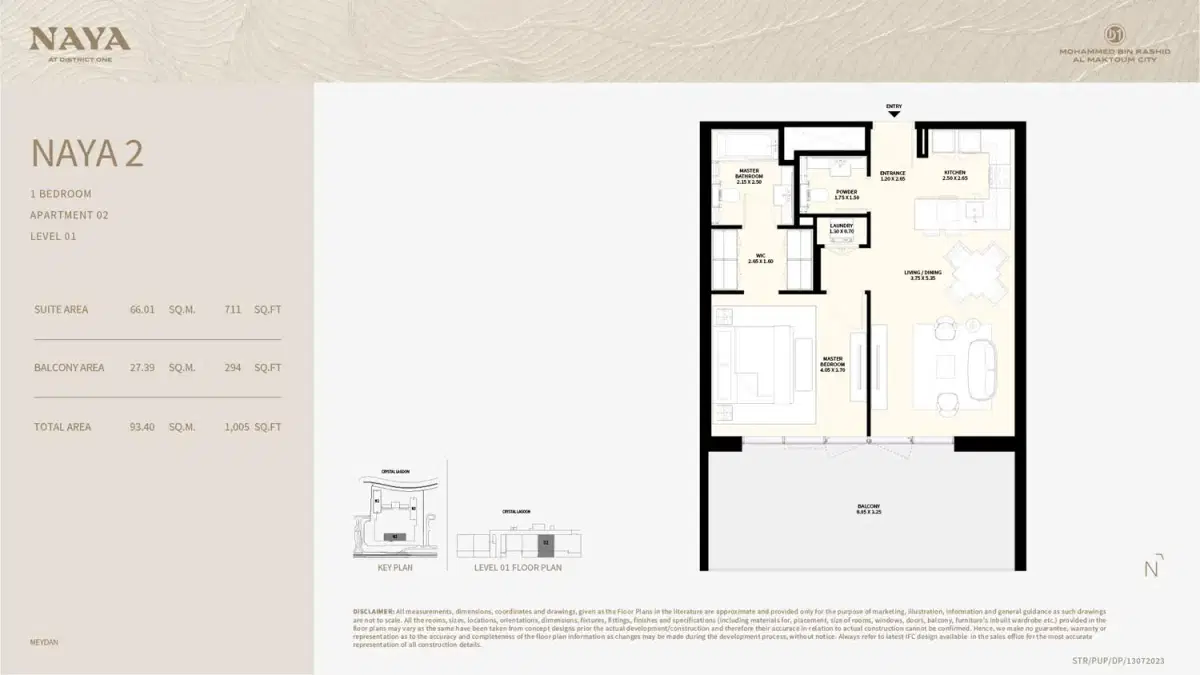 1 BR Floor Plan 1,005 Sq. Ft.
