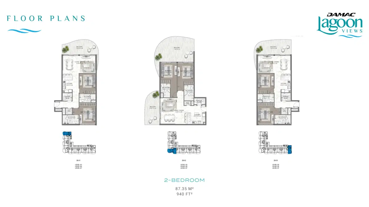 Damac Lagoon Views 2 Dubai 2 Bedroom Apartments Floor Plan