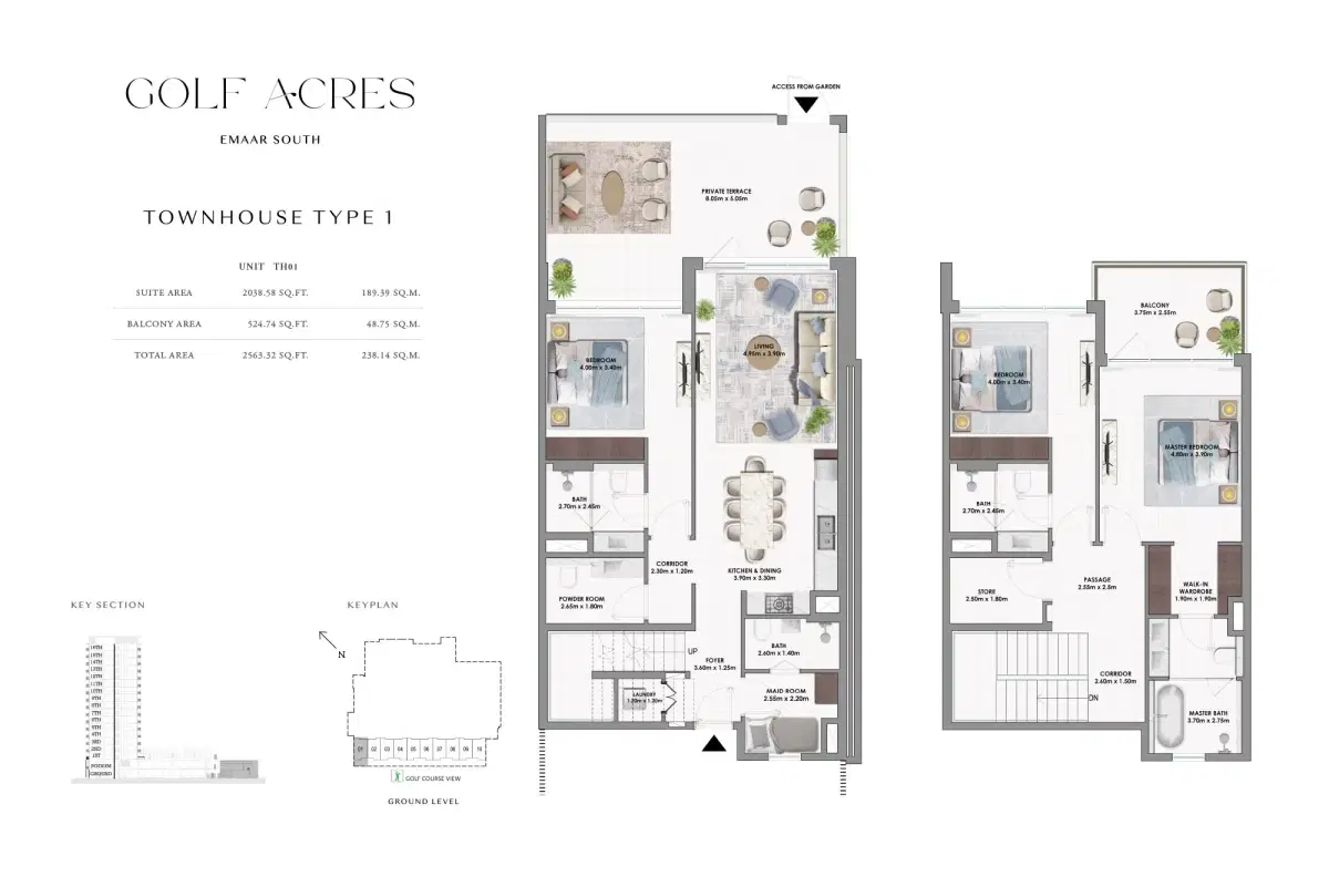 Emaar Golf Acres 3 BR Floor Plan 2,563 Sq. Ft.