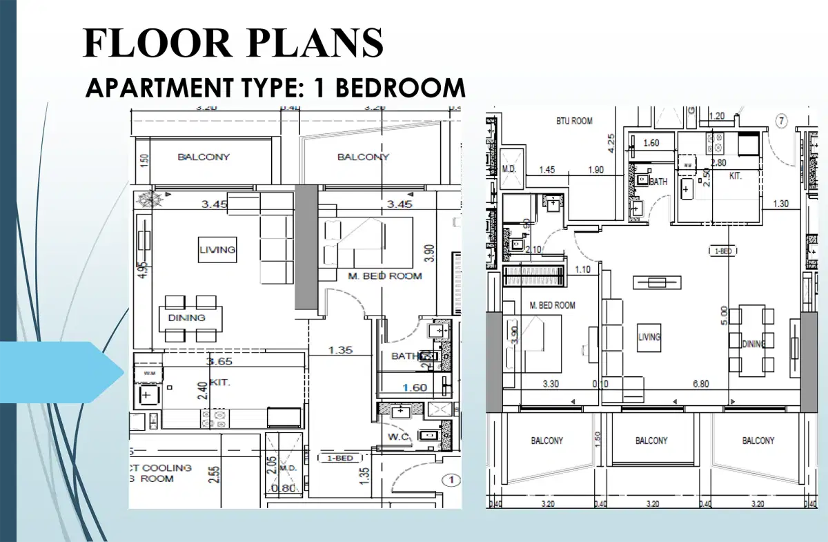 Binghatti Heights 1 BR Floor Plan 750 Sq. Ft.