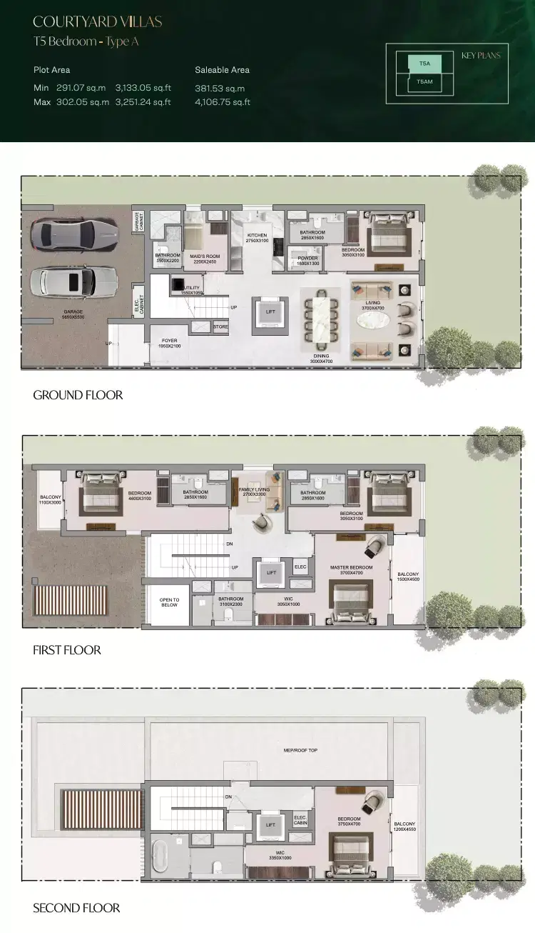 The Grove At Sobha Sanctuary 5 Bedroom Villas Floor Plan