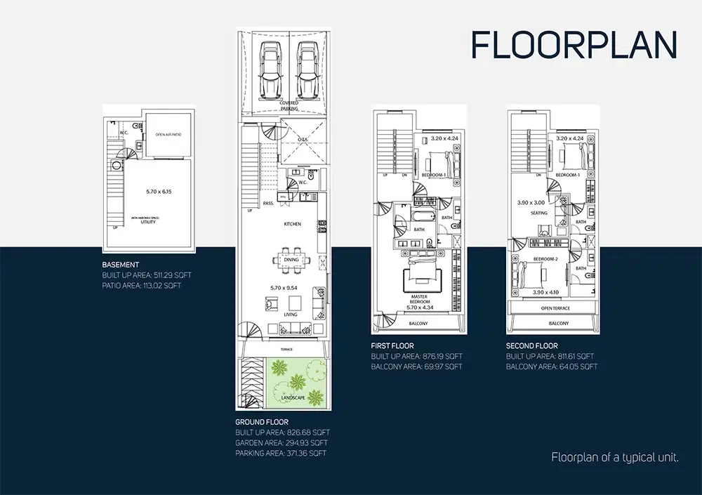 Celeste By Westar Townhouses at Jumeirah Village Circle 4 BR Floor Plan
