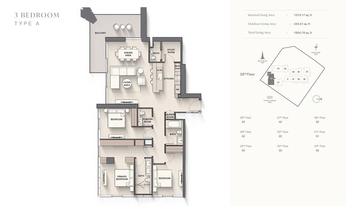 3 Bedroom Apartments 
