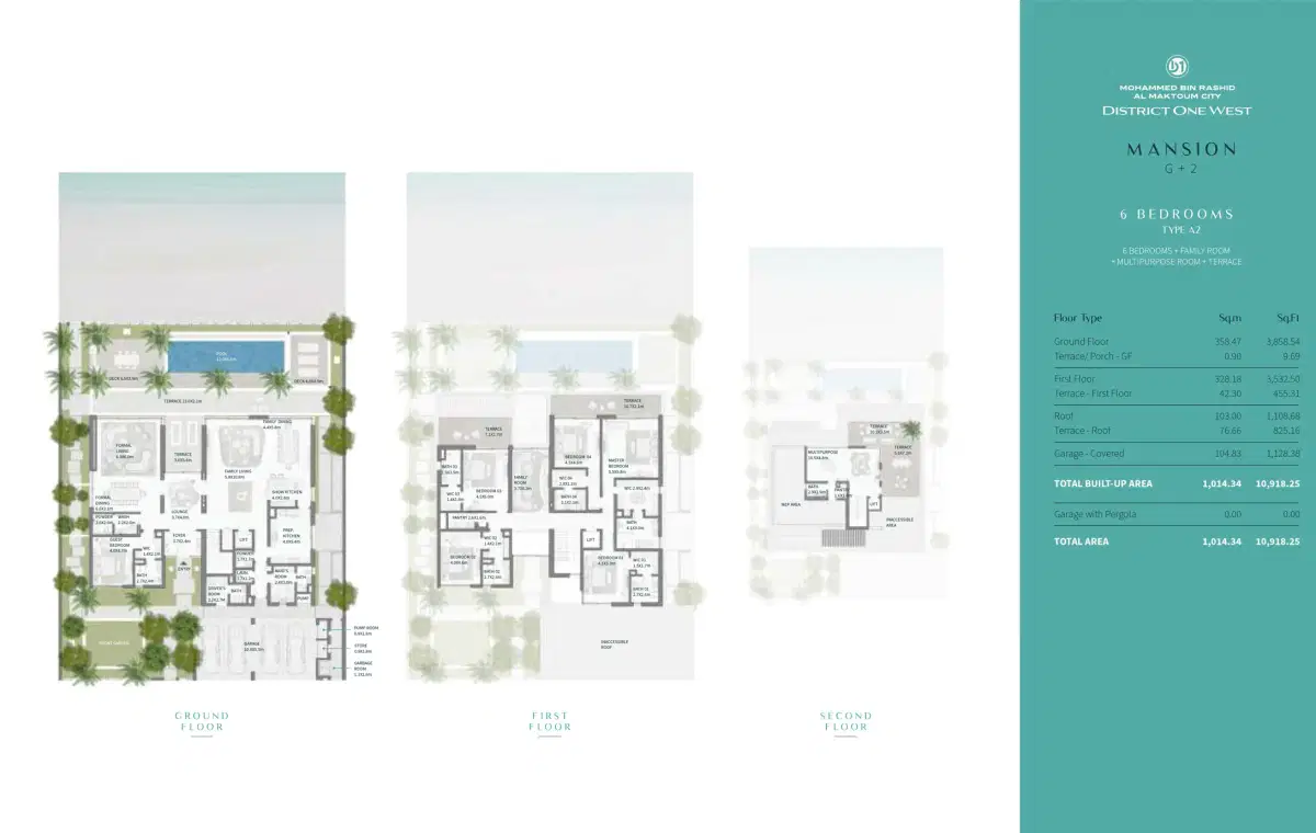 District One West Dubai 6 BR Floor Plan 10,918 Sq. Ft.