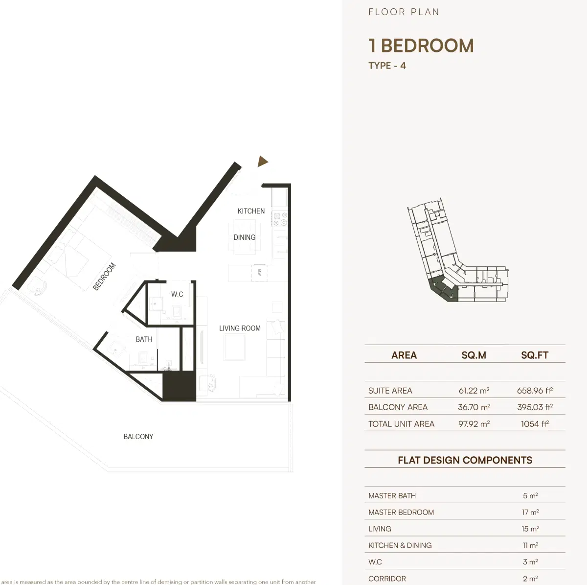 Binghatti Haven In Dubai Sports City 1 BR Appartment Floor Plan