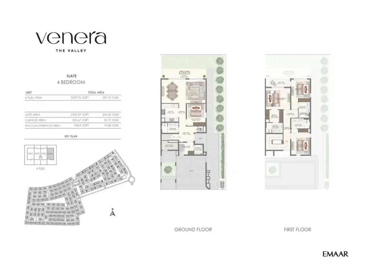 Emaar Venera at The Valley Phase 2 Dubai 4 BR Floor Plan 2,659 Sq. Ft.