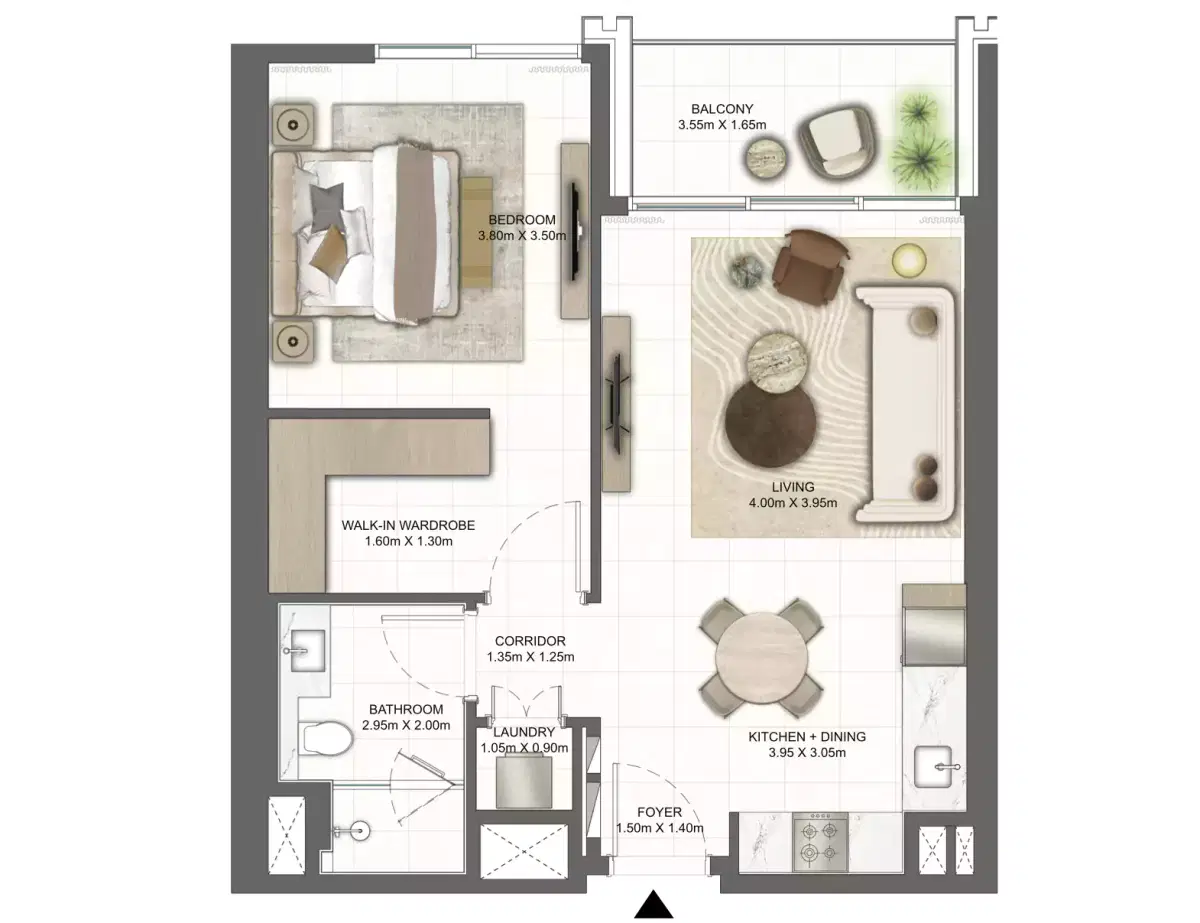 Emaar Terra Heights At Expo City Dubai 1 Bedroom Appartment Floor Plan