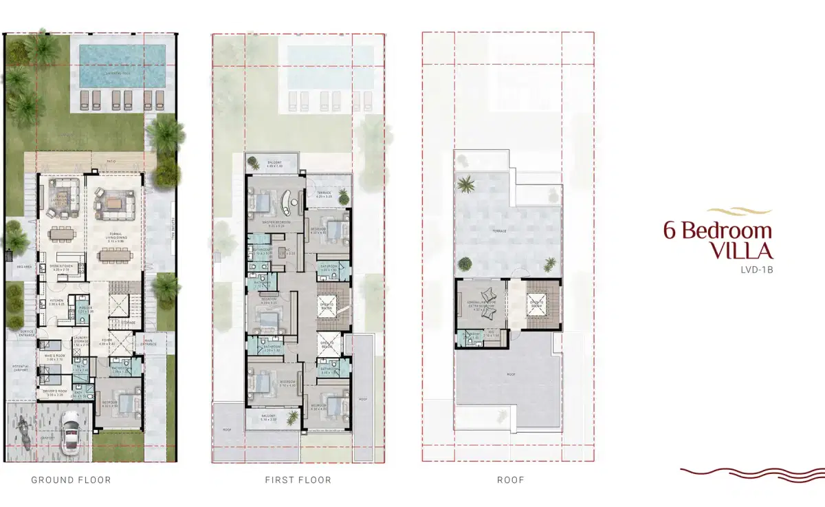 Damac Costa Brava 6 BR Villa Floor Plan