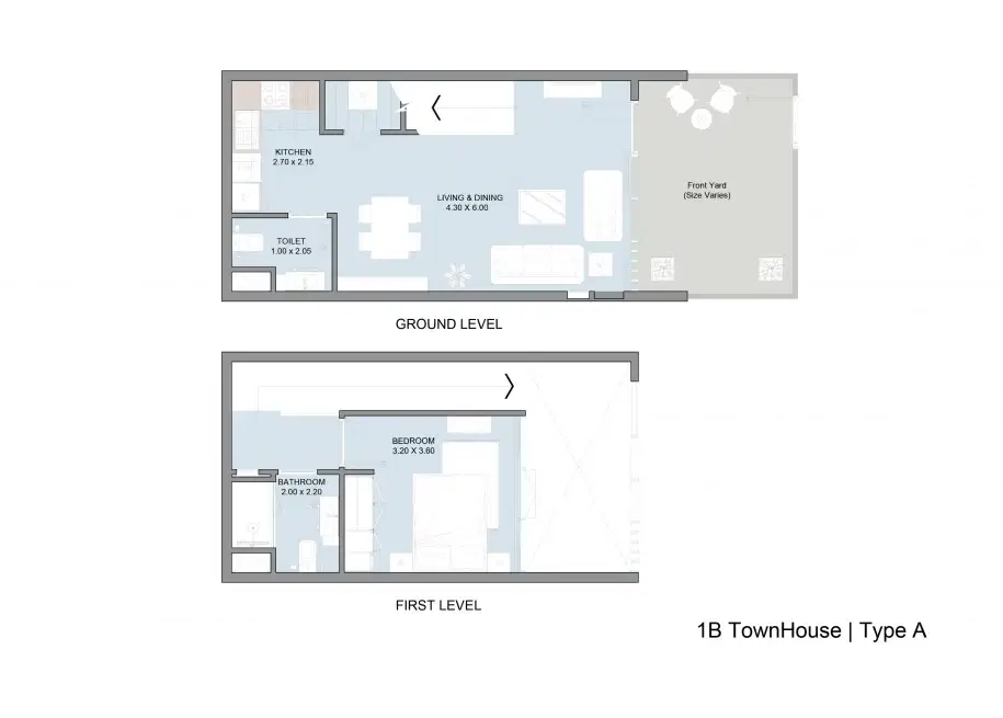 Rukan Lofts Phase 3 Dubailand 1 BR Townhouses Floor Plan