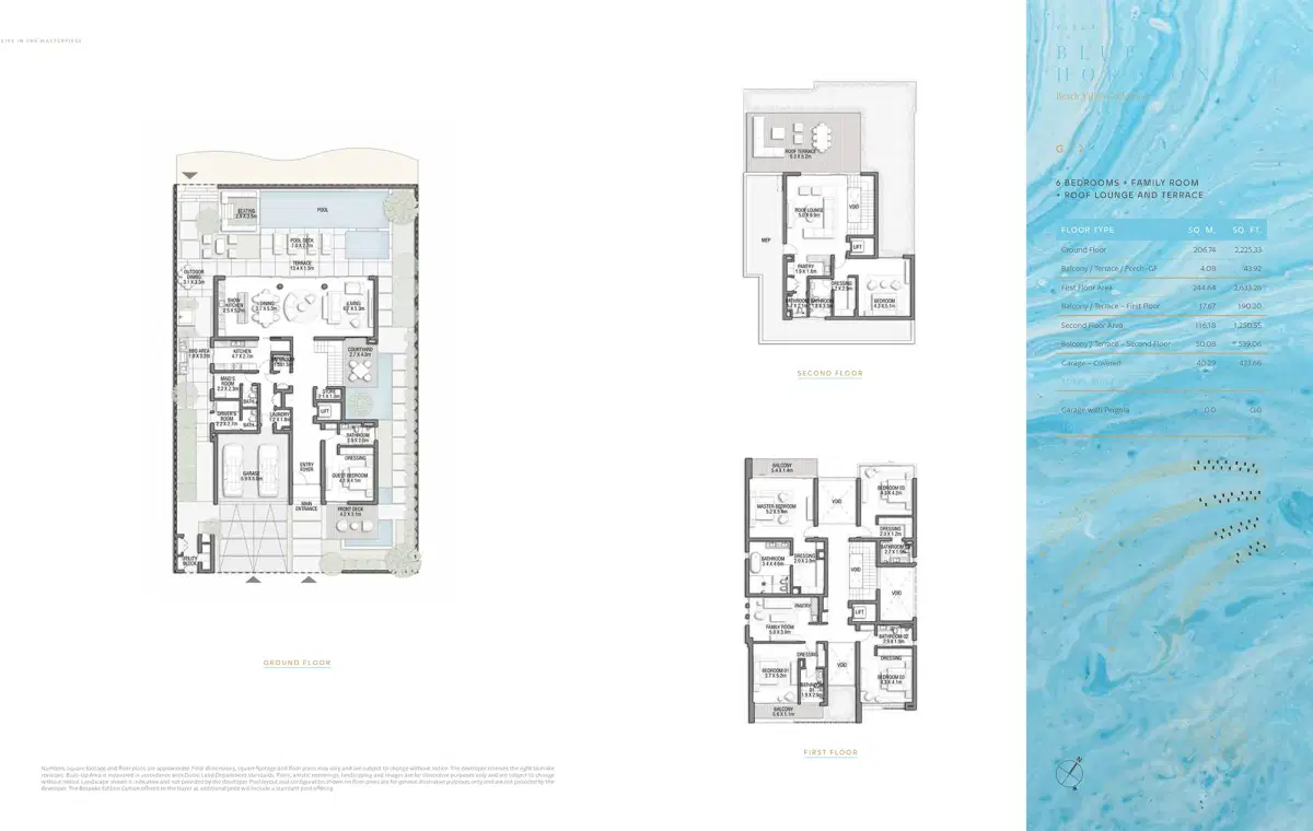 Palm Jebel Ali Villas Dubai 6 BR Floor Plan 7,316 Sq. Ft.