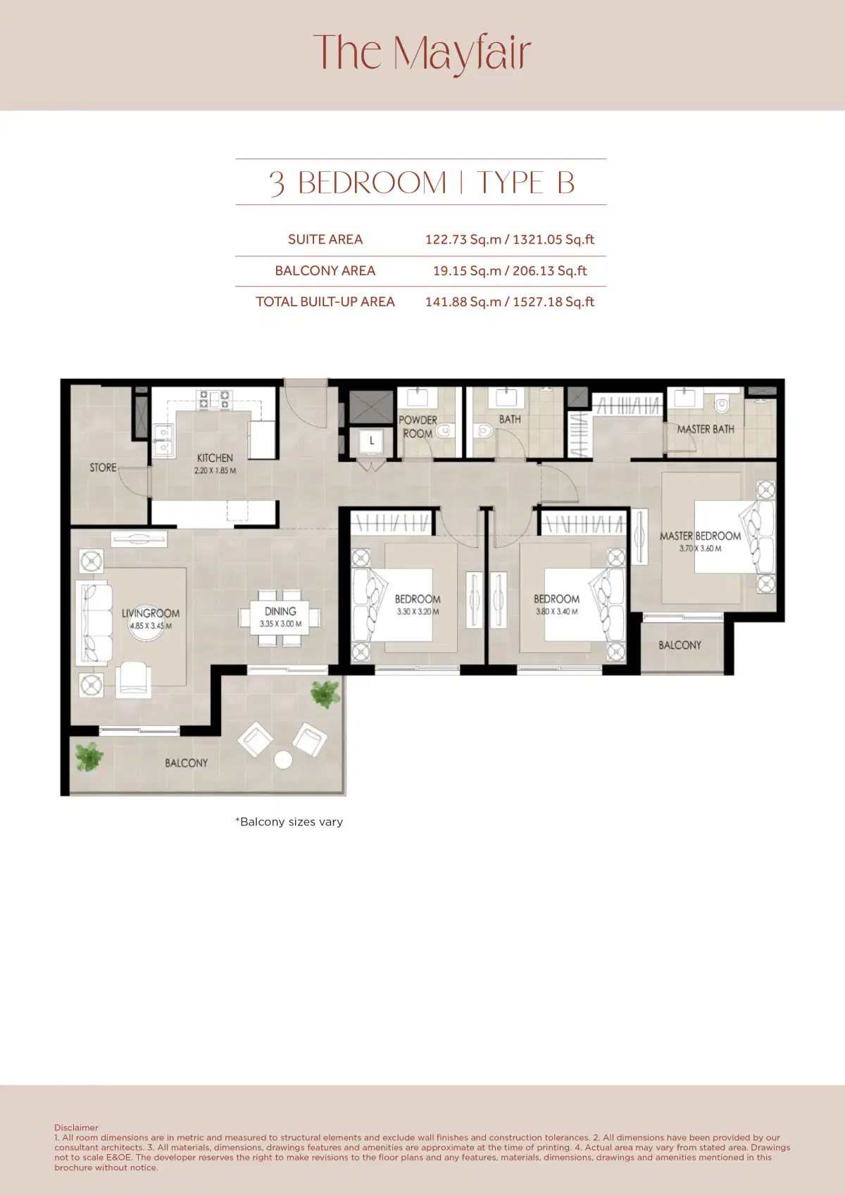 Nshama The Mayfair 3 Bedroom Apartments Floor Plan