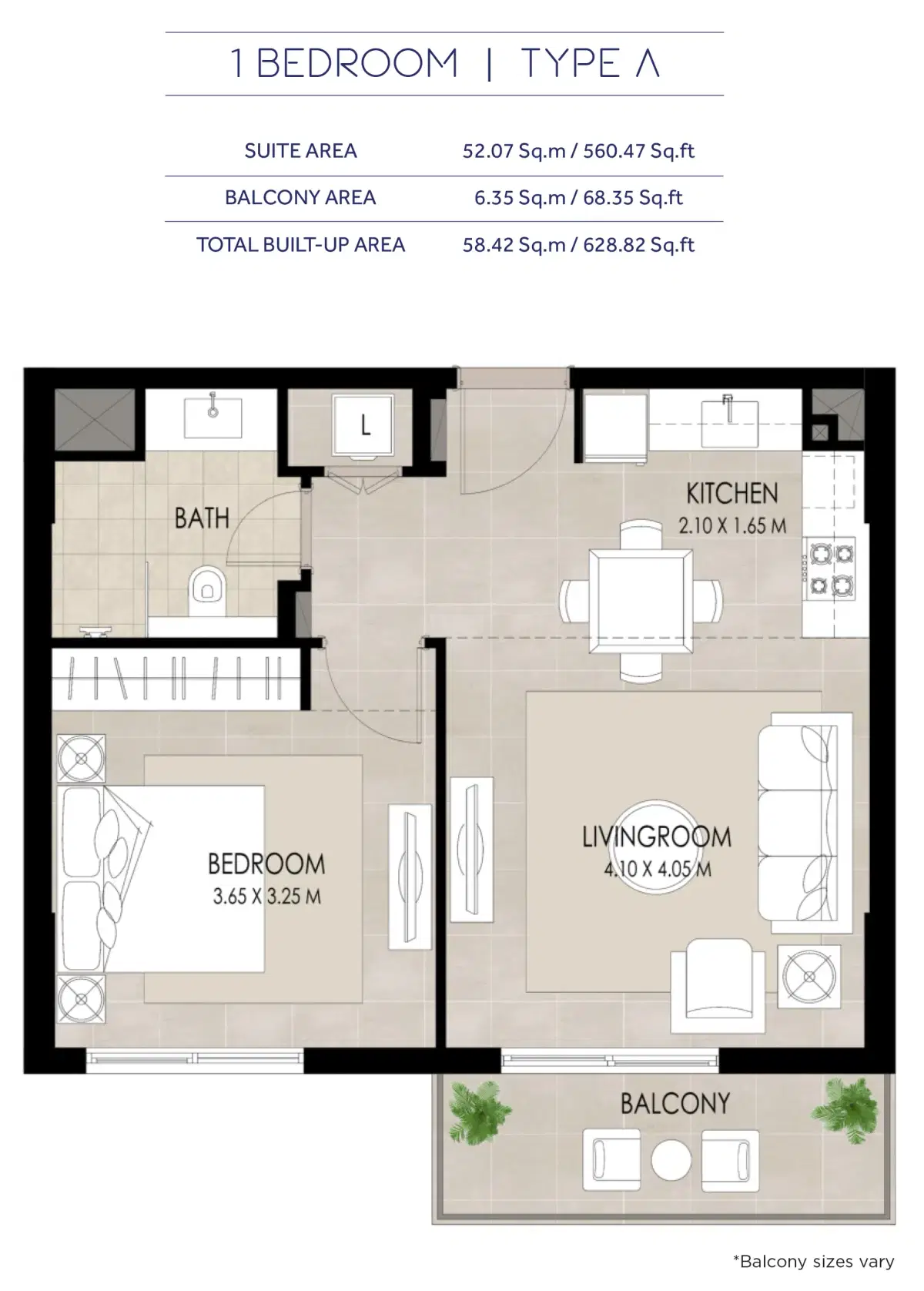 1 Bedroom Apartments