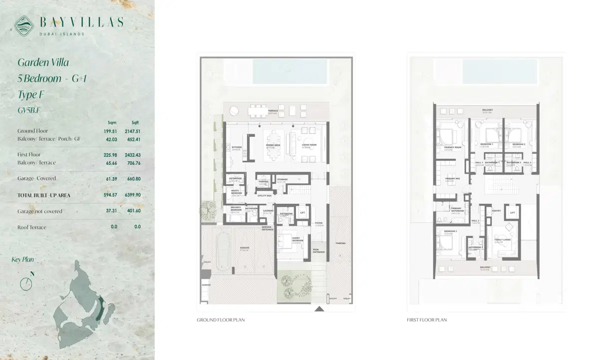 Nakheel Bay Villas Dubai Islands 5 Bedroom Garden Villas Floor Plan