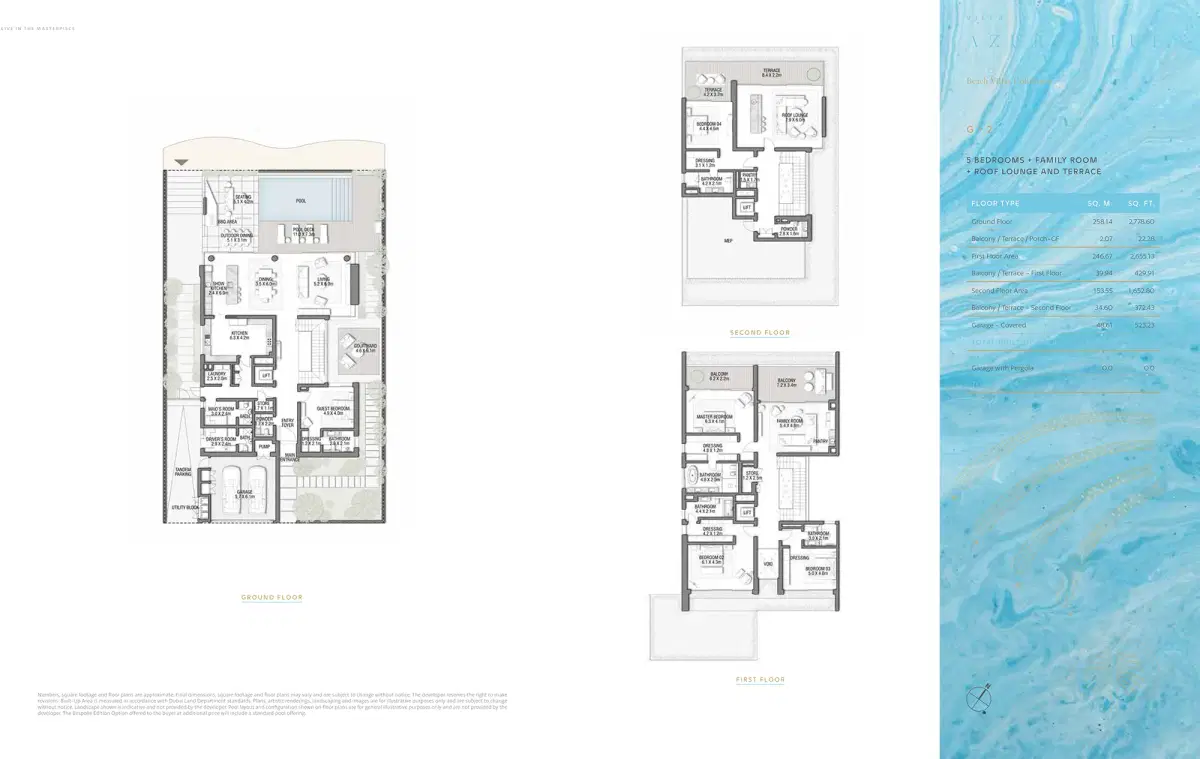Palm Jebel Ali Villas Dubai 5 BR Floor Plan 8,434 Sq. Ft.
