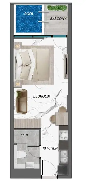 Samana California 2 Studios Floor Plan