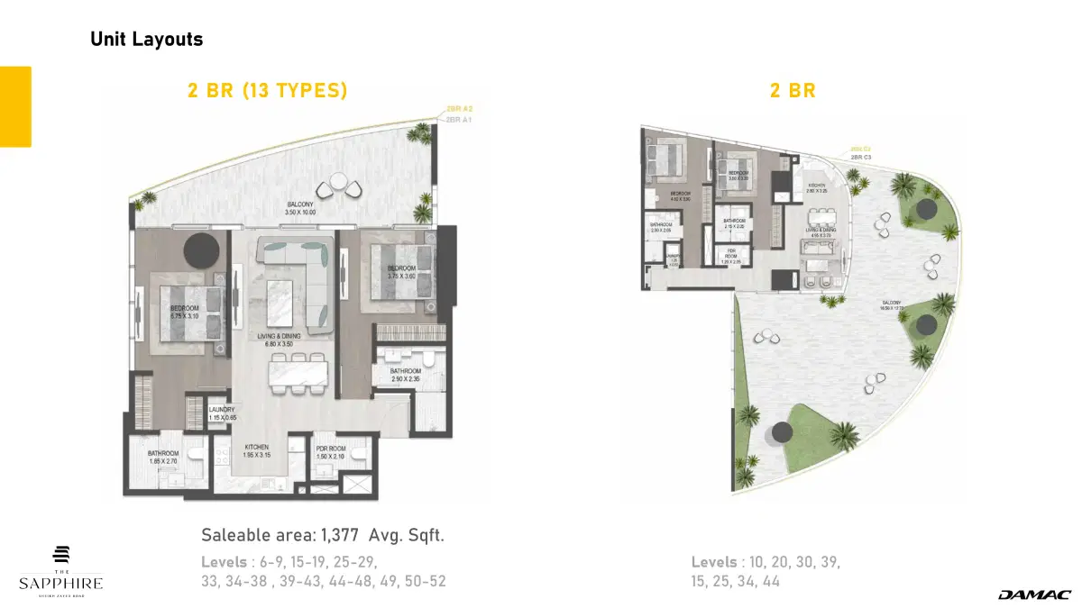 2 Bedroom Apartments