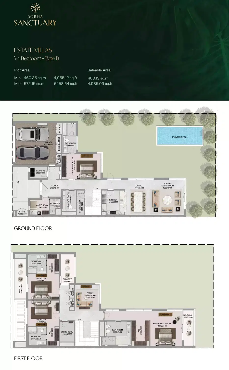 The Grove At Sobha Sanctuary 4 Bedroom Villas Floor Plan
