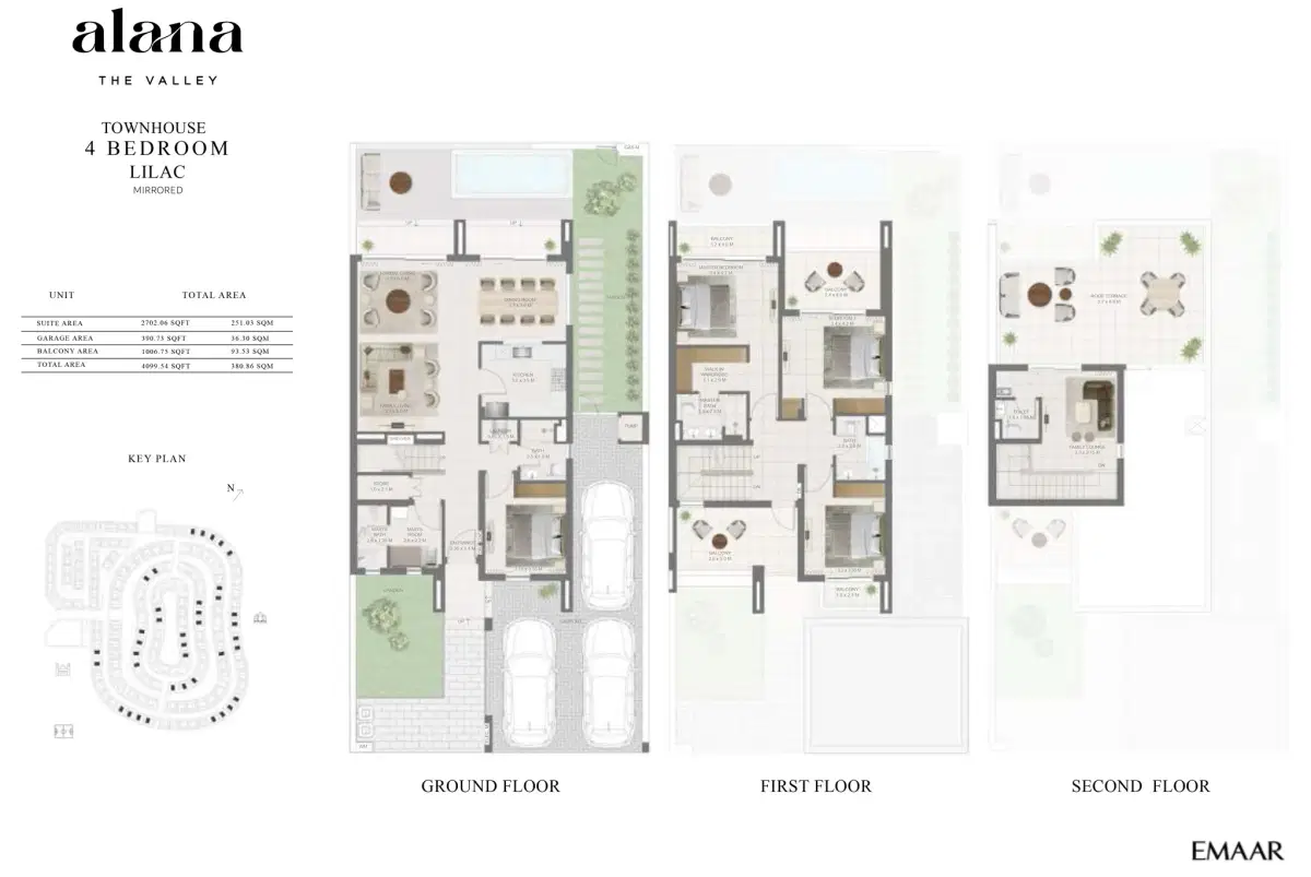 EMAAR Alana at The Valley 4 BR Floor Plan 4,099 Sq. Ft.