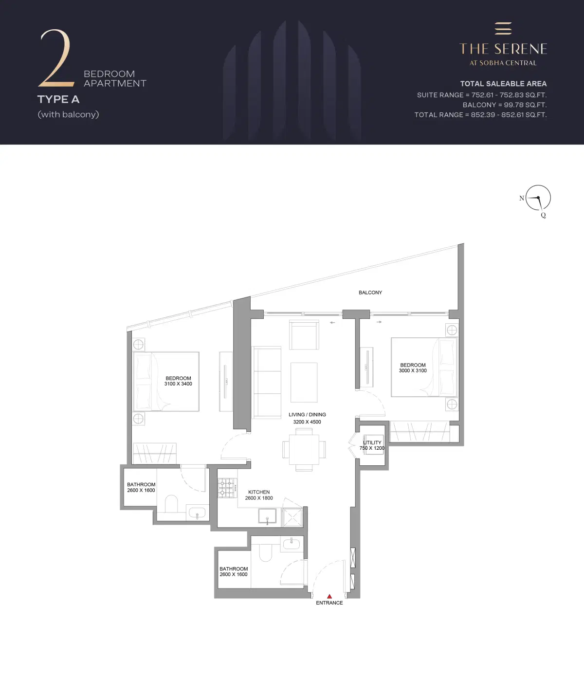 2 Bedroom Apartment Type 1