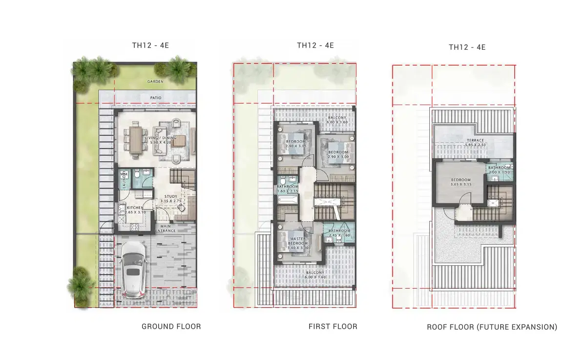 Damac Verona 4 Bedroom Townhouses Floor Plan