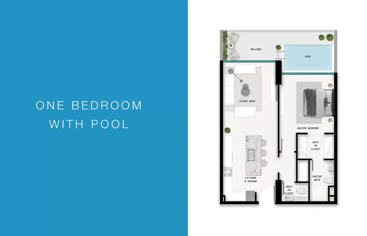 Samana Ocean Pearl 2 Dubai Island 1 Bedroom Apartments Floor Plan