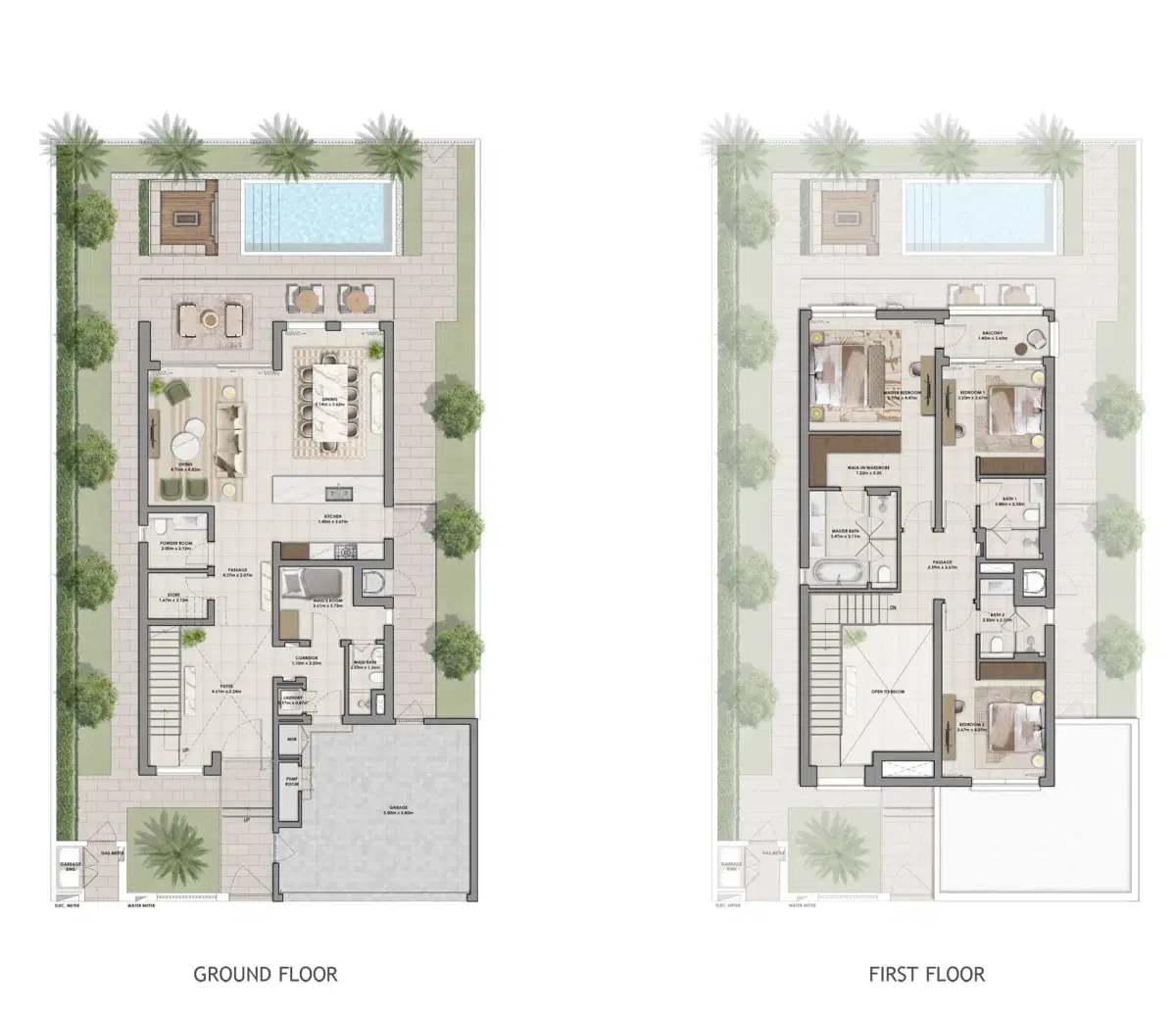 Emaar The Heights Country Club And Wellness Dip 3 Bed Room Floor Plan