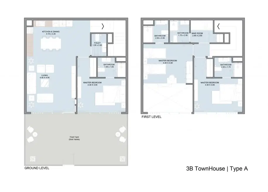 Rukan Lofts Phase 3 Dubailand 3 BR Townhouses Floor Plan