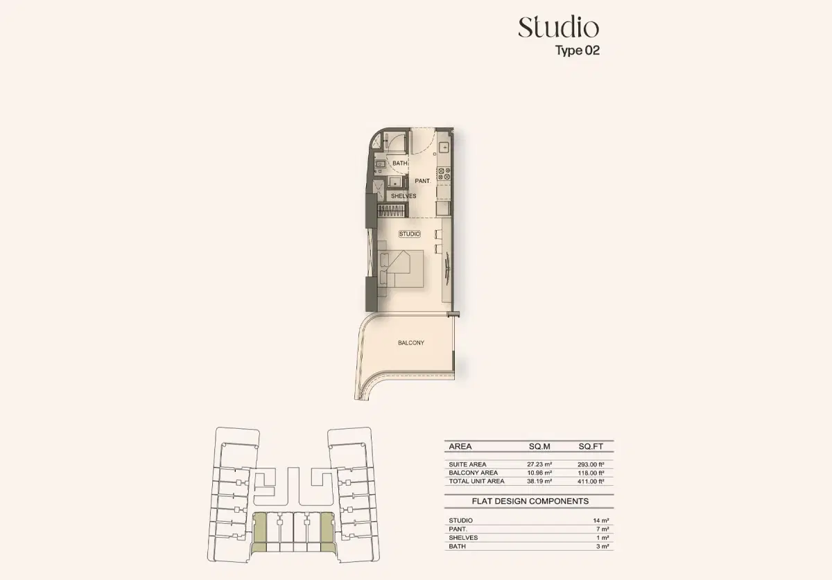 Binghatti Hillside At Dubai Science Park Studio Floor Plan