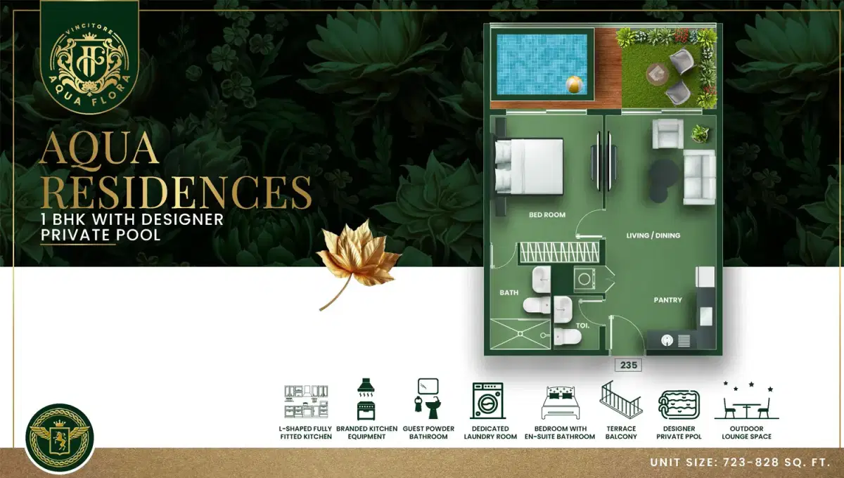 1 BR Floor Plan 723 Sq. Ft.