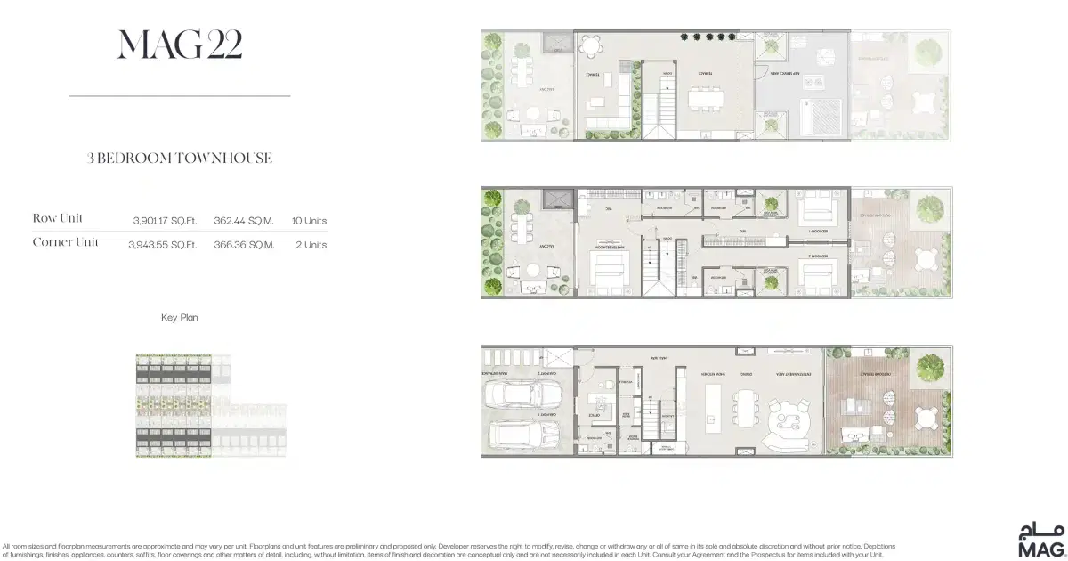 Mag 22 Dubai 3 Bedroom Townhouses Floor Plan
