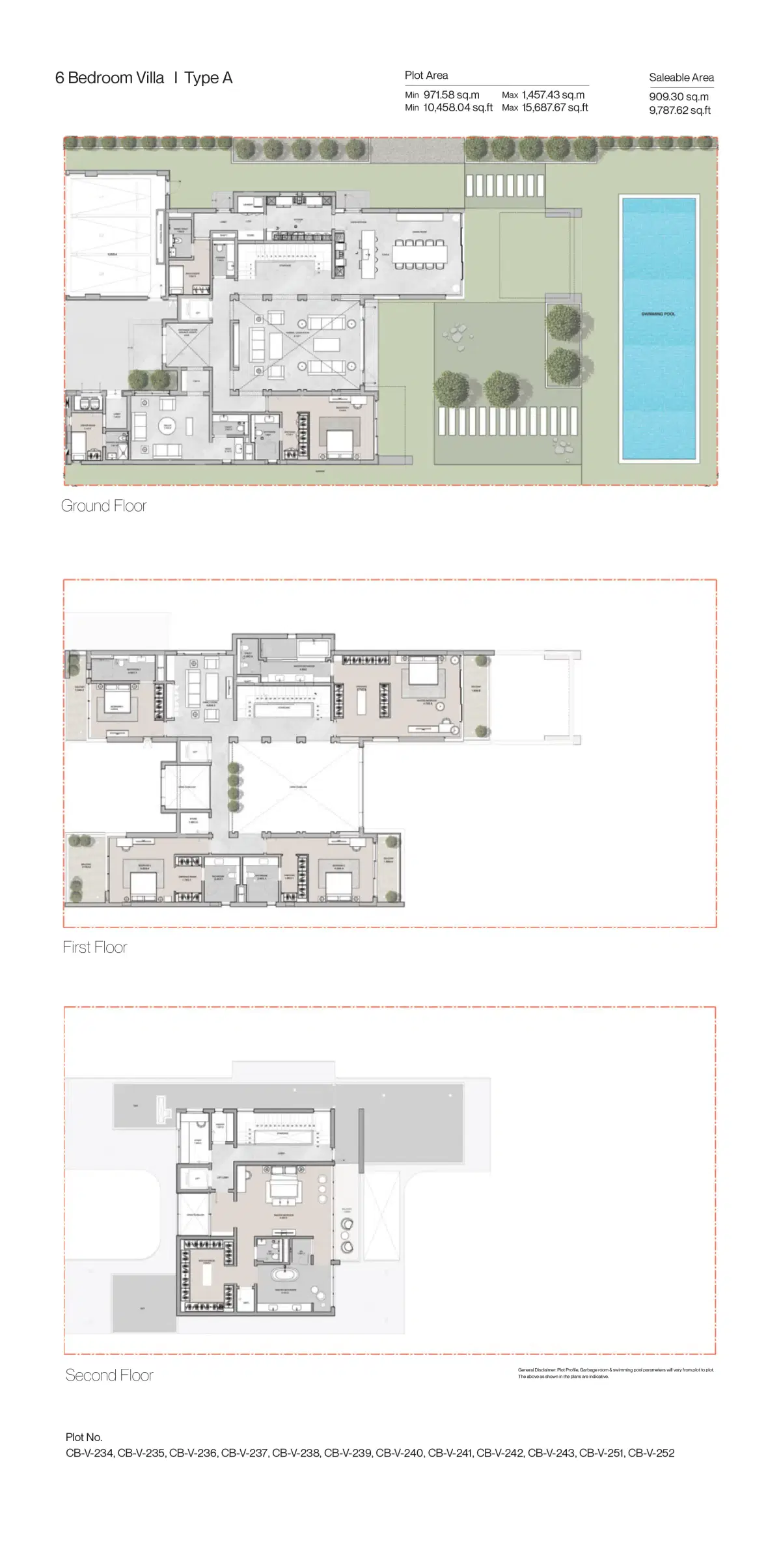 Sobha Siniya Island At Umm Al Quwain 6 Bedroom Villas Floor Plan