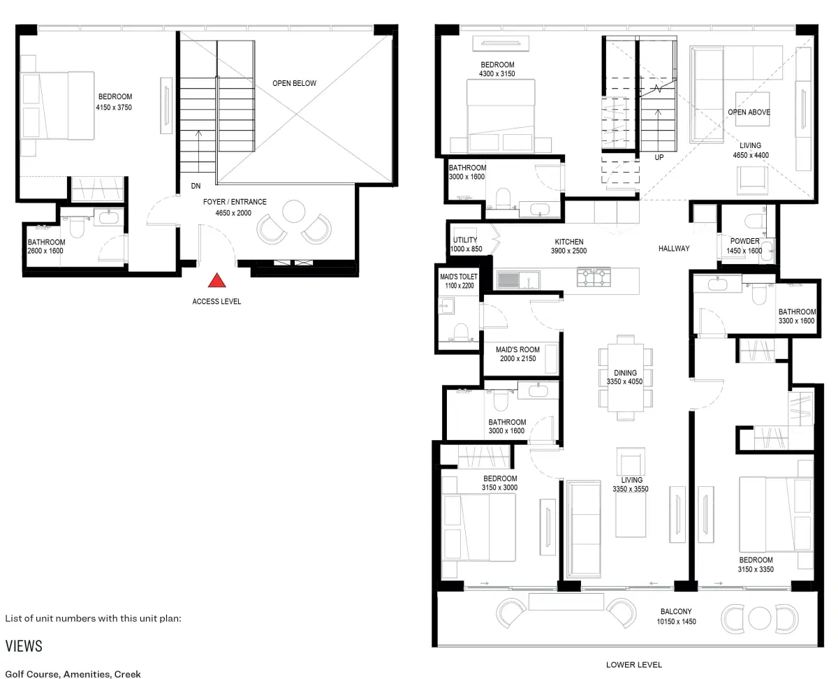 Sobha One 4 Bedroom Duplexes & Apartments Floor Plan
