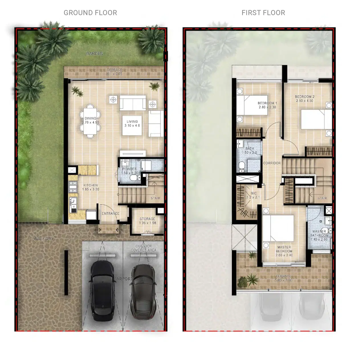 Uno Premier Villas 3 Bedroom Villas Floor Plan