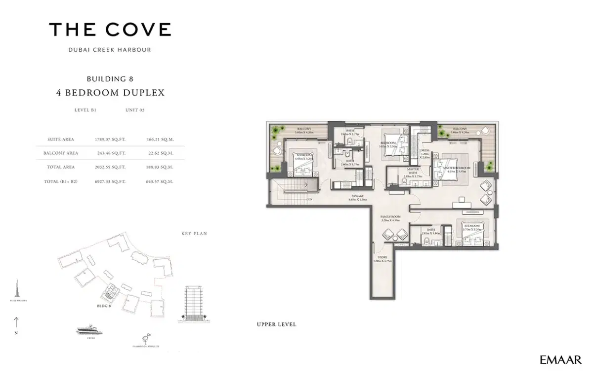 EMAAR The Cove 2 Dubai 4 BR Floor Plan 6,972 Sq. Ft.
