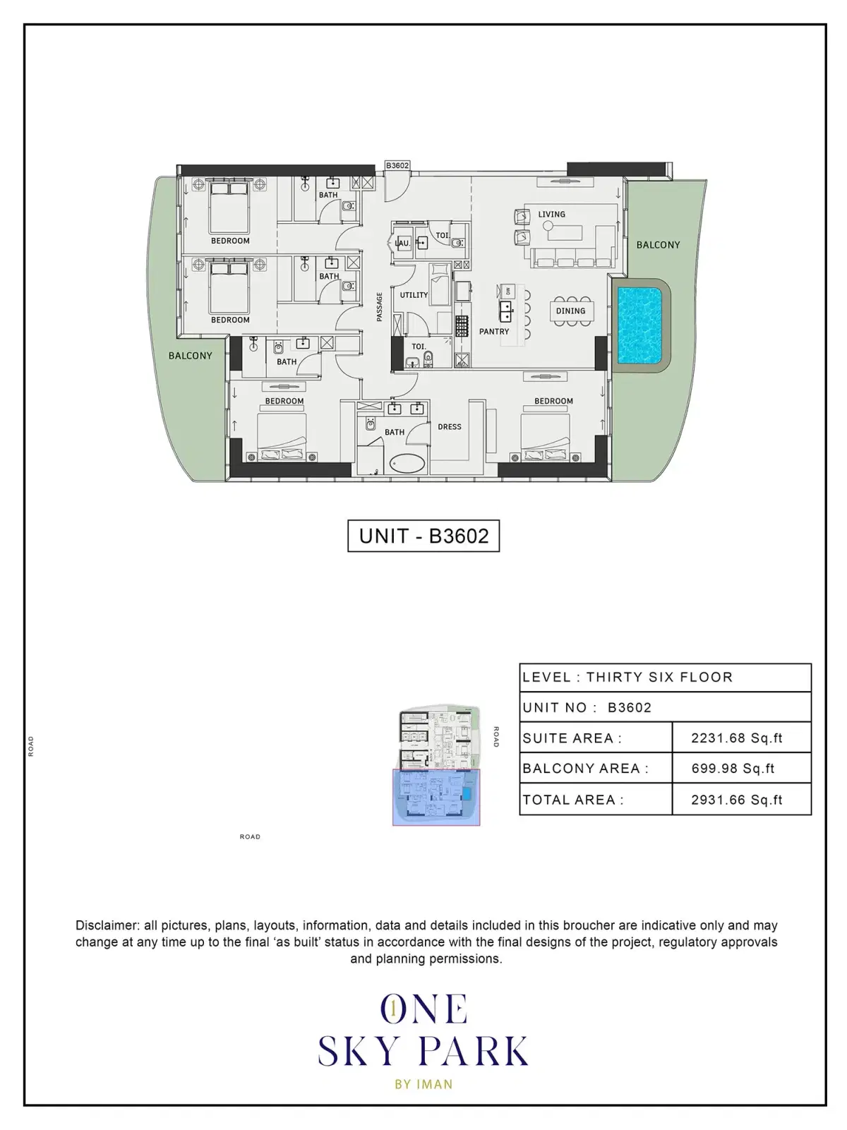 Iman One Sky Park Studio, Apartments & Penthouses at JVC 4 BR Penthouses Floor Plan