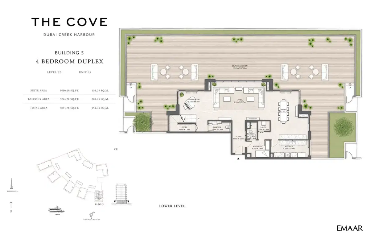 Emaar The Cove 2 4 Bedroom Duplexes Floor Plan