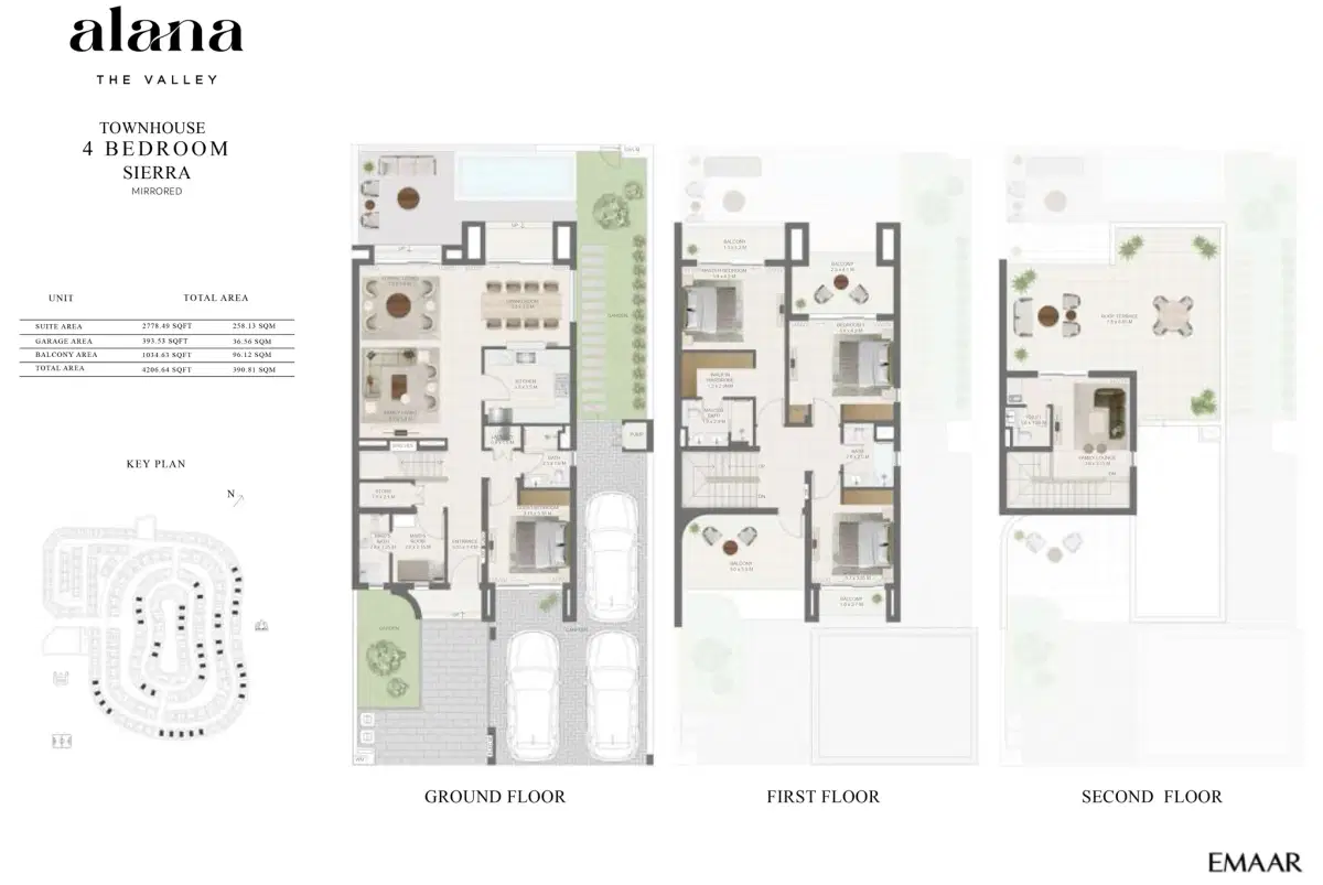 EMAAR Alana at The Valley 4 BR Floor Plan 4,206 Sq. Ft.