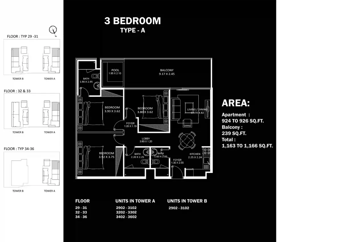 Elitz By Danube 2 Bedroom Apartments Floor Plan