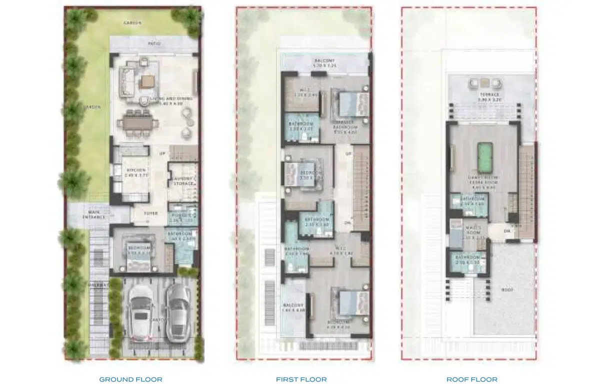 Bahamas at Damac Islands 2 5 BR Floor Plan 3492 Sq. Ft.