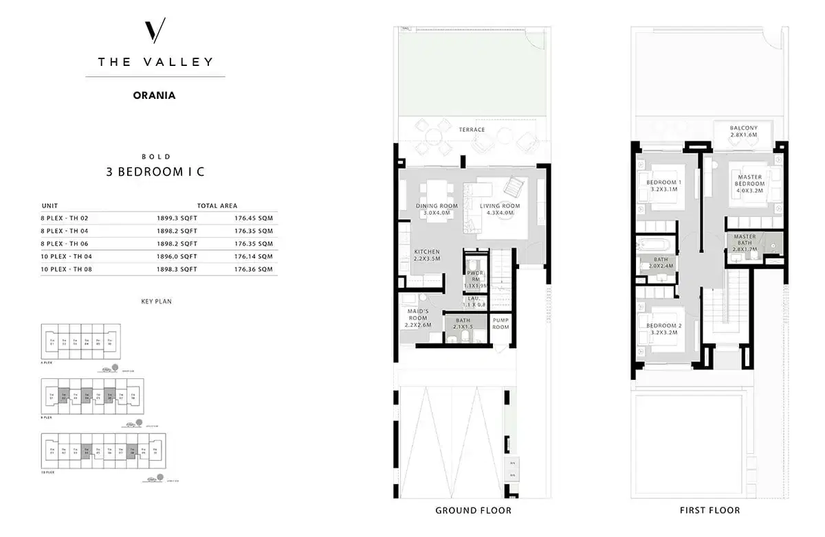 Emaar Orania 3 Bedroom Townhouses Floor Plan