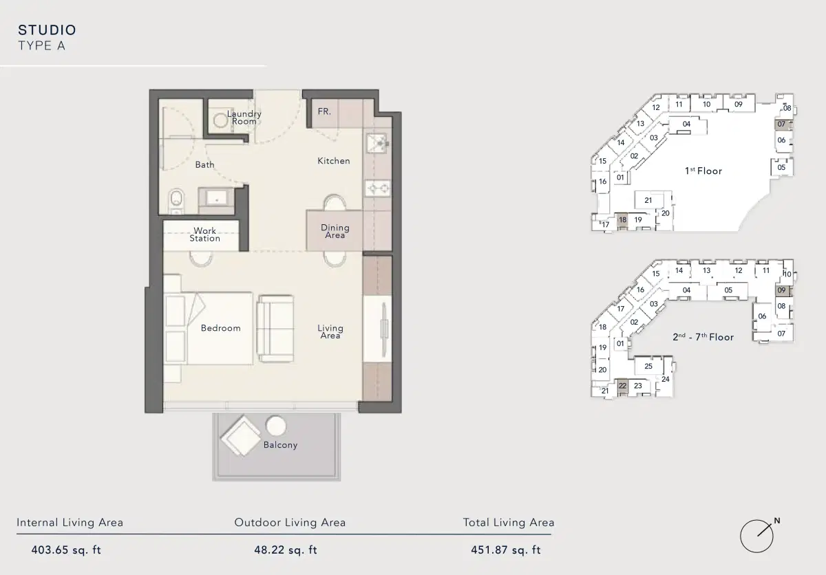 Ellington Arbor View Studios Floor Plan