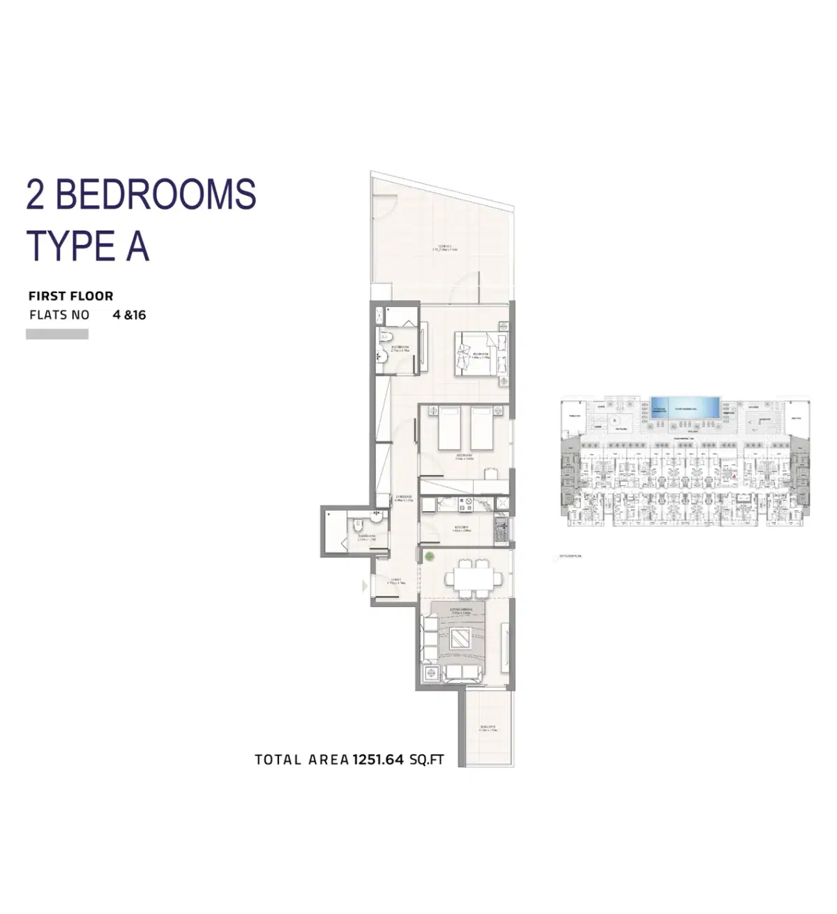 Celia Heights at Dubailand in Majan - Luxury Apartments 2 Bedroom Apartments Floor Plan