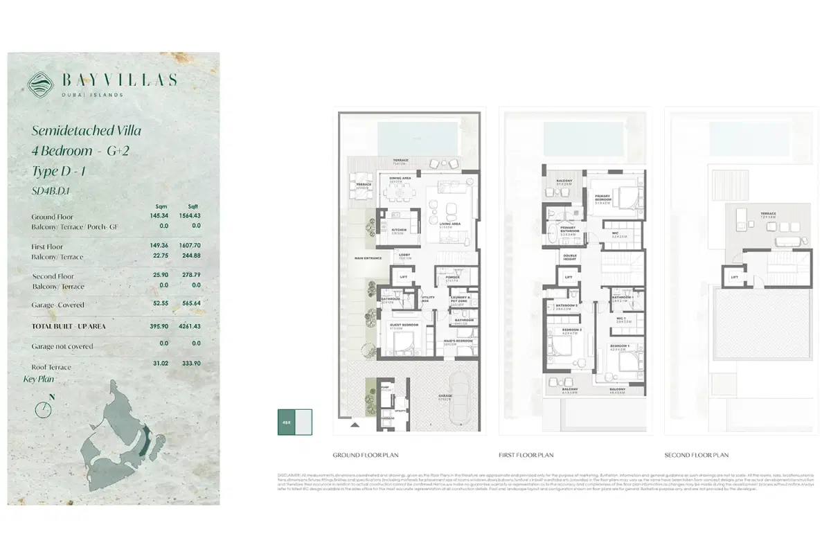Nakheel Bay Villas Dubai Islands 4 Bedroom Villas Floor Plan