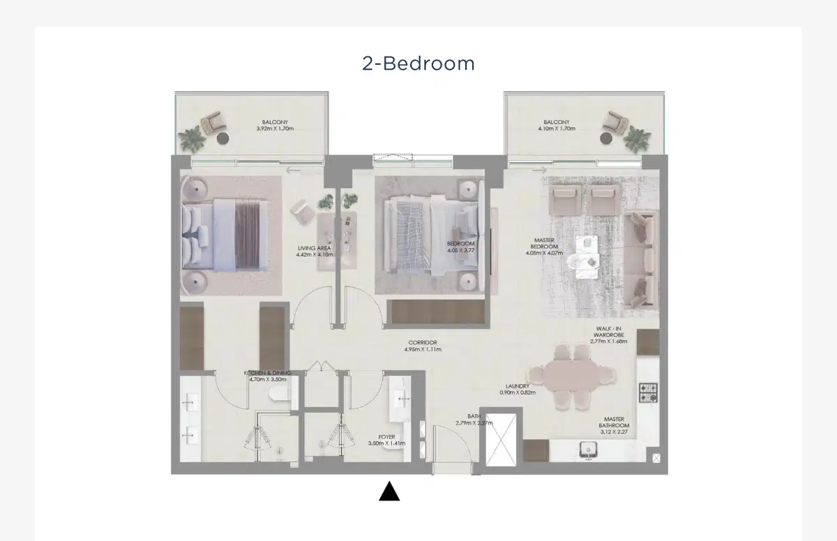 Emaar Aurea At Rashid Yachts And Marina 2 Bedroom Apartments Floor Plan