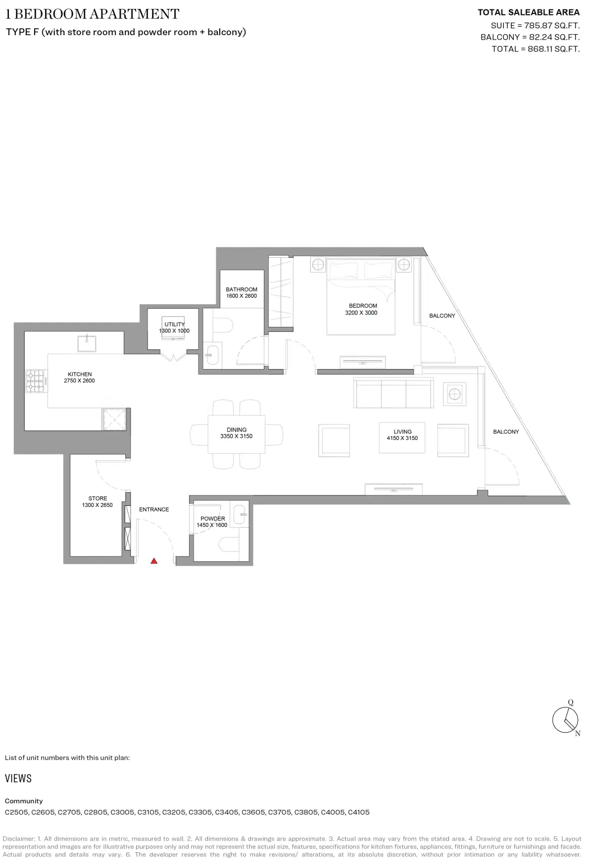 Sobha Skyvue Spectra At Sobha Hartland 2 1 Bedroom Apartments Floor Plan
