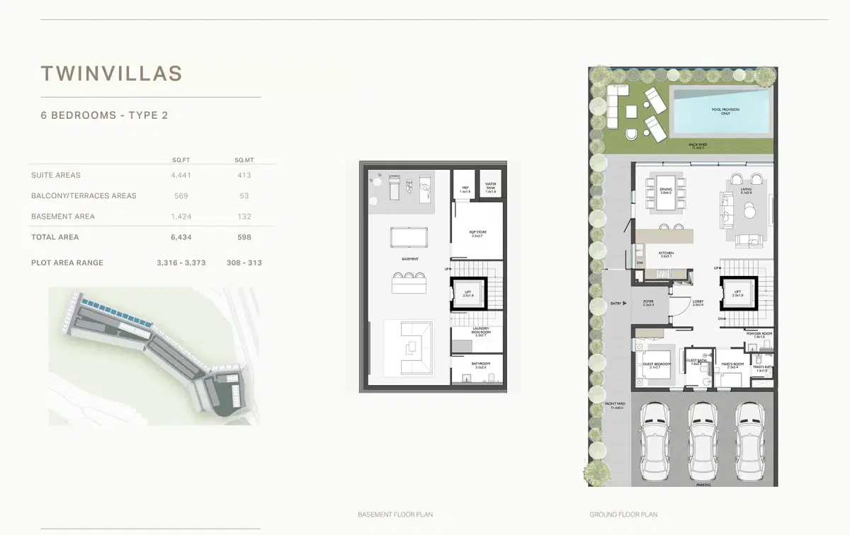 Taraf Terra Golf Collection 6 BR Floor Plan 6,434 Sq. Ft.