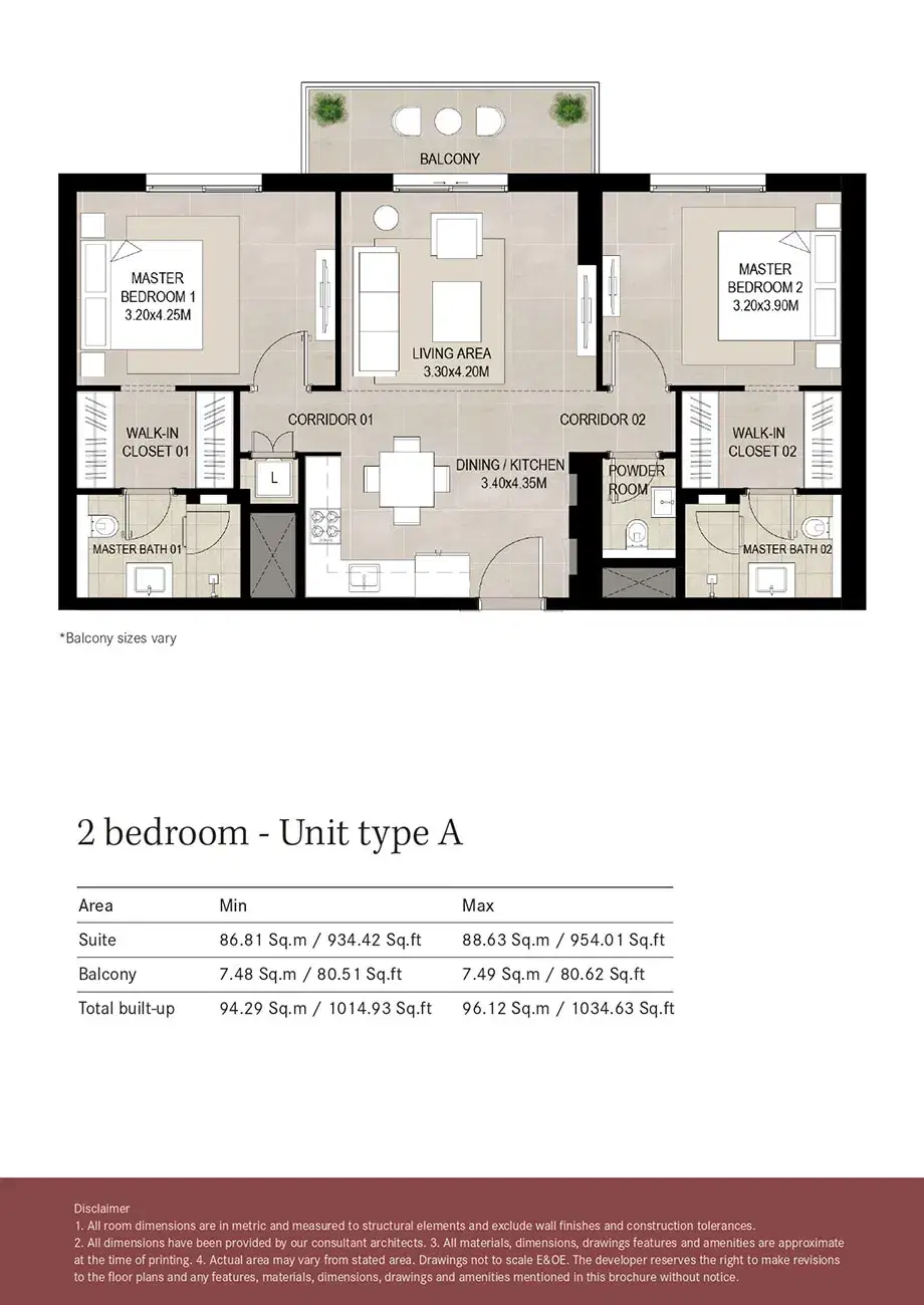 Nshama Lexington 2 BR Floor Plan 1,034 Sq. Ft.